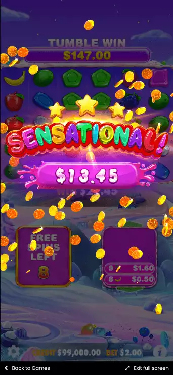 Sweet Bonanza на мобильном — скриншот игры